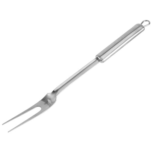 Happyyami Stainless Steel Barbecue Fork Portable Barbecue Stick for Outdoor Bbq Camping and Parties Rustproof Lightweight Easy to Clean Grilling Tool Silver
