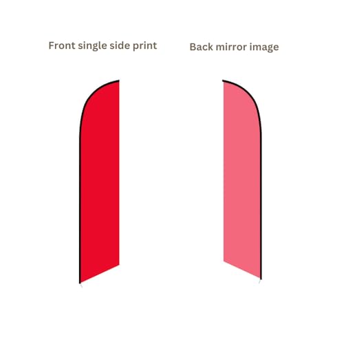Image of The Flag Company Solid Red Color Feather Flag 8ft - Includes X-Base with Water Bag & Poles | Durable Flag for Schools, Businesses & Events