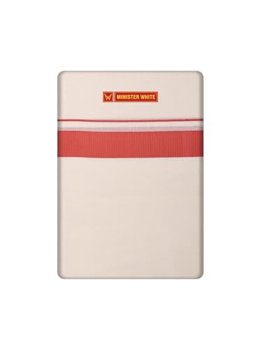 Image of MINISTER WHITE Men's Cotton Double Layer Dhoti with Kara Fancy Border Traditional Wedding, Temple Wear Eranad