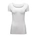 OThread & Co. Women's Short Sleeve T-Shirt Scoop Neck Basic Layer Stretchy Shirts (Small, White)