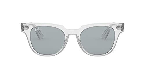 Ray-Ban RB2168 Meteor Evolve Polarized Square Sunglasses, Transparent Blue Photochromic, 50 mm