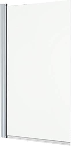 Modern Bathroom Over Bath Shower Screen Square Chrome 800mm Reversible 6mm
