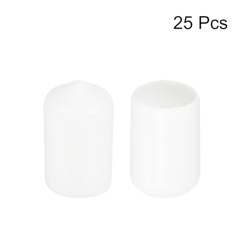 Protectores de rosca uxcell con tapas de goma redondas de vinilo blanco de 12,5 mm 3