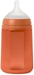 Suavinex Color Essence SX PRO Physiological Soft Flexible Silicone Baby Bottle, Anti Colic Baby Bottles, Supports Breast Feeding Babies, Made in Spain, Medium Flow, 8oz, Sunset Orange