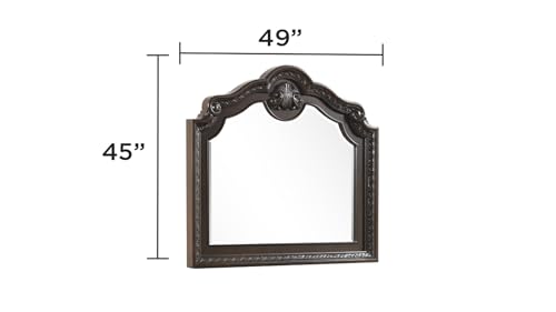 Amacv Traditional Style Mirror Made with Wood Frame in Walnut