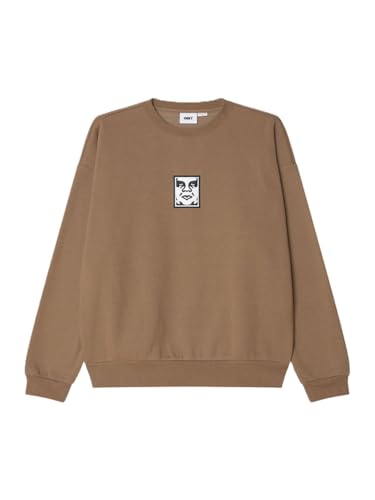 OBEY 112480139 197812131357 Sweat à col rond pour homme avec logo Icon Crew, taupe, M