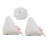 HYTROVE 3個 猫耳ヘルメット装飾 点 バイク 自転車用モトクロスヘルメット対応 尾付きデザイン フック ループ固定 取り付け簡単 性表現に