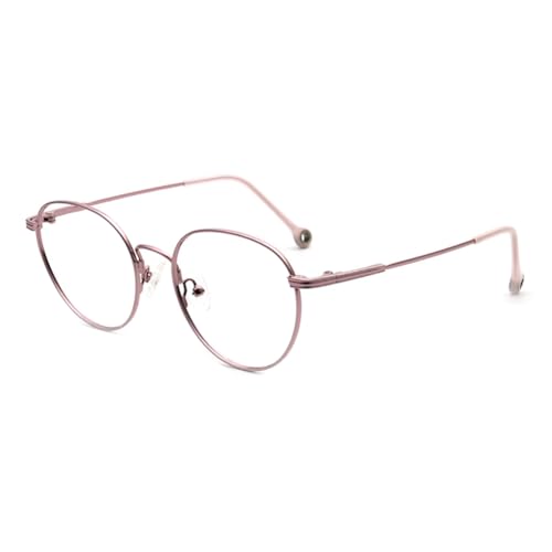 Genérico Gafas de Lectura ovaladas para computadora Marco de Titanio Bloqueo de luz Azul Ligeras antifatiga Visual para Hombres y Mujeres,Rosado,1.5 x