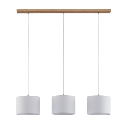 Suspension en tissu contre l'éblouissement, luminaire marron 3 lampes pour grand salon