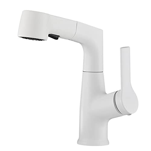 Robinet de salle de bains blanc mitigeur eau chaude et froide lavabo moderne