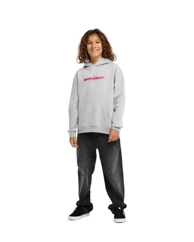 Sweat capuche oversize Quiksilver Graphic gris molletonné et ample taille 10 ans