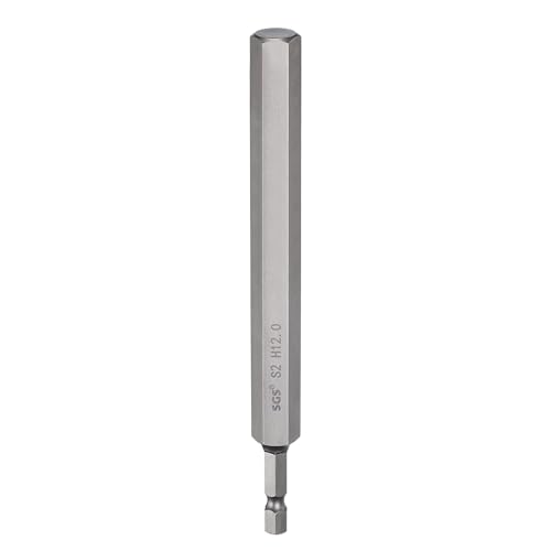 QUARKZMAN Llave de Vaso Hexagonal H12.0 de 12 Mm con Punta Plana Métrica de 1/4' de Hexagonal de 250 Mm (10') de Largo con Imán para Destornillador Hexagonal Industrial de Puntas de Potencia