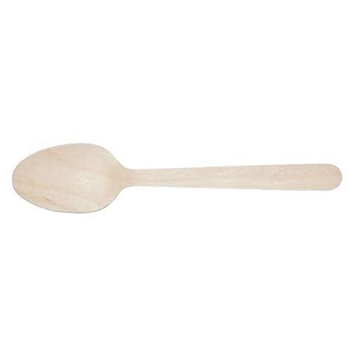 Swastha Hygiene | Disposable Wooden, Birchwood, BBQ, Tableware, Great for Parties, Picnics and Events (140 MM, Pack of 100 (50 Spoons and 50 Forks) 1