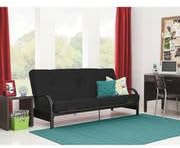MainstayMetal Arm Futon with 6" Mattress, (1, Black)