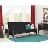 Mainstay.. Metal Arm Futon with 6' Mattress, (1, Black)