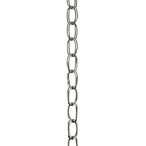 Image of Aspen Creative 21110-21,Steel 10 Feet Heavy Duty Chain for Hanging Up Maximum Weight 40 Pounds-Lighting Fixture /Swag Light /Plant in Stin Nickel.11 Gauge.