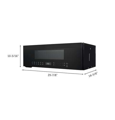 Image of GE Profile 30 inch Over-the-Range Low Profile Microwave, 1.2 Cu. Ft., 1000 Watts, 400 CFM Hood Vent, LED Lighting, Auto Defrost, Installer-Friendly, Black, UVM9125DYBB