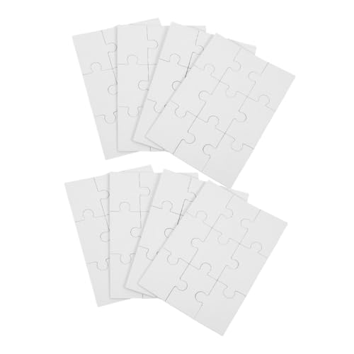 Hohopeti 8 Hojas Piezas de Rompecabezas para Sublimación Transferencia Térmica Rompecabezas Rectangulares de Madera para Manualidades Cognitivas y DIY