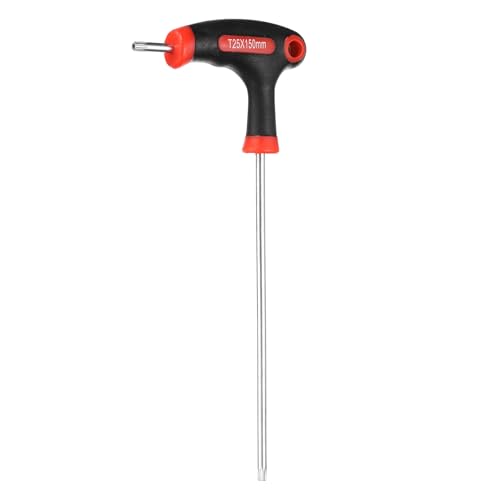sourcing map T-Handle Torx Key Wrench T25 CR-V Dual End T-Key Wrench Torx Screwdriver Hex Keys Tool for Automotive Household Maintenance, Red Black