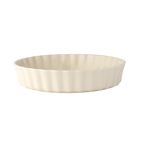 Emile Henry EH026028 Plat à Tarte Céramique Beige Argile 28 x 28 x 5,5 cm
