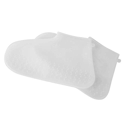 Überschuhe - Überschuhe, Silikon Erwachsene verdicken elastische wasserdichte Anti-Rutsch-Überschuhe weiß (2 Größen)(L) Cover