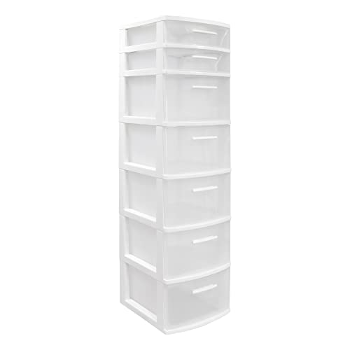 Recopilación de Cajonera plastico al mejor precio. 45 MQ Cajonera Organizador Almacenamiento Modular Multiusos 7 Niveles Blanco