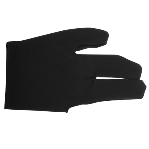 Totority Three Fingers Billiard Gloves for Pool Sports Breathable Spandex with Slip Grip Comfortable Design for Men and Women Billiard Accessories Black