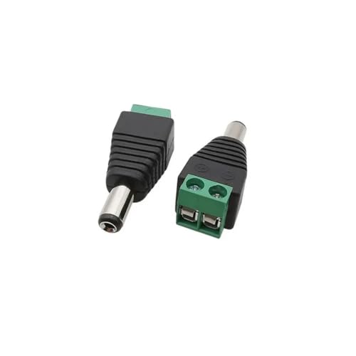 Conectores hembra CC macho 5.5x2.1mm adaptadores Jack para tiras LED y cámaras CCTV 5 pares