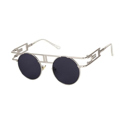 Lunettes de soleil rondes steampunk pour festivals et terrasses de café rétro