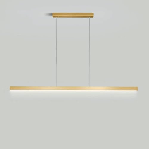 Lámpara colgante de tira larga dorada, lámpara colgante lineal de metal con pantalla acrílica, lámparas de suspensión LED modernas de 40 W,luminaria LED