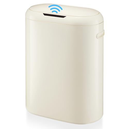 Bote de basura automático con sensor de 13 galones beige