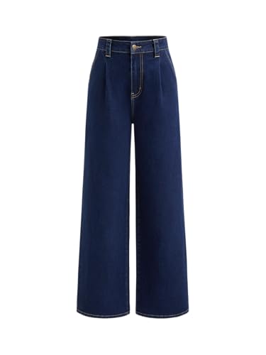 CIDER Jeans for Women High Waist Wide Leg Jeans Straight Leg Trousers Baggy Denim Pants with Pocket Oversized