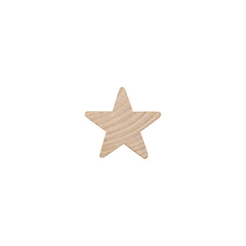 Wood Star Cutouts 1 inch by 3/16 inch Thick, 500