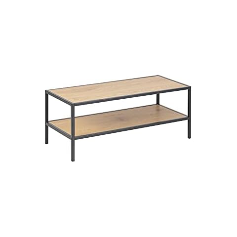 Marca Amazon - Movian - Zapatero de roble salvaje y metal negro Cover