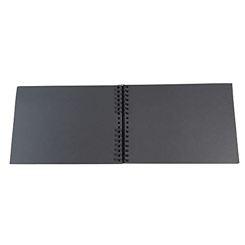 Álbum de fotos espiral Milano de diseño elegante con hojas negras y cubierta textil 4