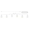 Plug in Track Lighting LED, Track Lighting Fixtures Ceiling, White 6-Light Kitchen Light Kit, Plug in Wall Light with 14.8ft Power Cord, Rotatable Ceiling Spotlight for Bedroom(GU10 Socket, NO Bulb)