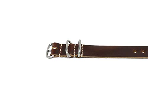 Da Luca 1 Piece Military Watch Strap - Brown Chromexcel (Matte Buckle) : 22Mm #TOP3