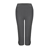 Leggings casual da donna taglia elastica in vita tinta unita leggings pantaloni da donna più pantaloni da yoga per lui e per lei biancheria intima abbinata, Grigio, L