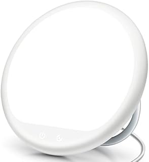 Light Therapy Lamp, UV-Free 10000 Lux Light Therapy Sun Lamp with 3 Adjustable Brightness, Timer Function and Touch Control, 90° Rotatable Stand, Sunlight Lamp for Work from Home Office