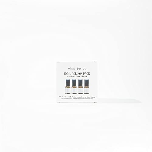 4 UNDS Roll On Aceites Esenciales 10 ml | Envase Roll On Rellenable Cristal opaco | Aceite esencial Humidificador Vegano, For Essential Oil Cruelty free, RollOns Aromaterapia 10 ml Esencias Naturales