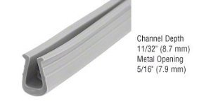 CRL Glazing Vinyl 11/32 Channel Depth 5/16 Metal Opening - 100' Roll by CR Laurence