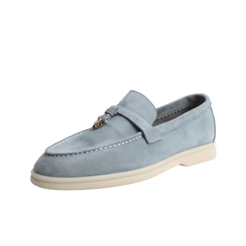 Image of Women's Summer Charms Suede Loafers - Premium Sheepskin Unlined Upper,Classic or Styles with Metal Detail for Casual, Office, Travel & All Day Wear