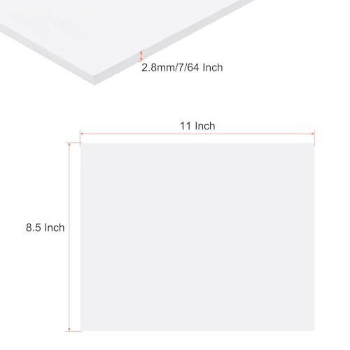 Image of Expanded PVC Plastic Sheet 7 /64 inch Thick, 8.5 inchx11 inch Lightweight Rigid Foam Sheet, [for Crafts Signage Displays Digital Screen Printing] - White / 3 Pcs