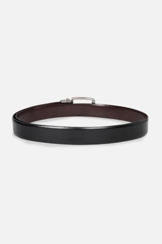 Image of Louis Philippe Men's 100% Italian Leather Brush Gun Metal Buckle Formal Reversible Belt