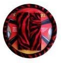 Animal Print Steering Wheel Cover and Shoulder Pad - Zebra Red