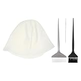 Hohopeti 4 Stück Silikon Haarfärbeset Wiederverwendbar mit Häkelnadel und Pinsel für Präzises Selbstgemacht Haarfärben zu Hause und Salon