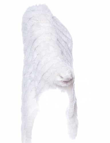 HEIZZI Knitted Genuine Rabbit Fur Poncho Elegant Bridal Shawl Fur Cape for Weddings, Bridesmaids, and Evening Wear3