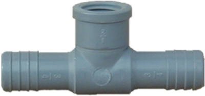 Pipe Fitting Insert Tee, Female, Poly, 3/4 x 3/4 x 1/2-In.