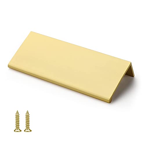 Image of Rergy 10 Pack 3 inch Cabinet Pulls Brushed Brass Finger Pulls for Cabinets