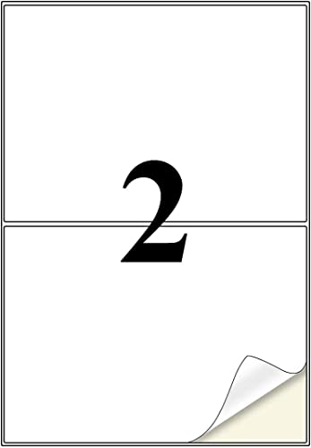A4 Etiqueta Adhesiva Blanca Pegatina, NefLaca 100 hojas 2 por hoja 210 x 148 mm Papel Adhesiva Imprimible Papel de Pegatina Para Imprimir Etiquetas Adhesive A4 de Correo Para Impresora de Copiadora